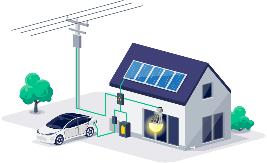 Community hub energy solutions illustration